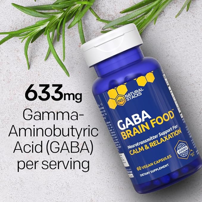 NATURAL STACKS Serotonin & GABA Brain Food Bundle - Promotes a Positive Mood & Calmness* - 120 Capsules