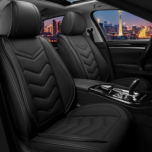 CTDS Car Seat Covers for Toyota RAV4 2000-2026, Stylish Sport Seat Cover, Premium Nappa Leather Car Seat Cover. Automobile Seat Covers Sets.(Standard 2 Seats/Pure Black)