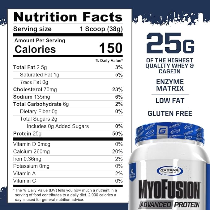 Gaspari Nutrition Myofusion Advanced Protein, Cookies and Cream, 4 Pound