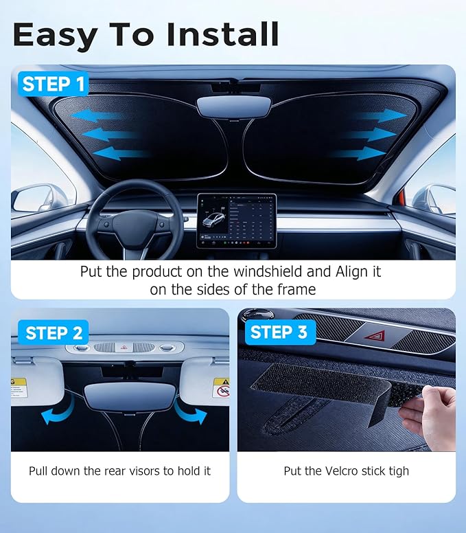 DMJN Windshield Sun Shade for Honda Civic (2022-2026), Car Sunshade for Front Windshield [100% Efficient Block UV & Scorching Sun] UPF50+ Heat Block - Protect Interior & Keep Cooler