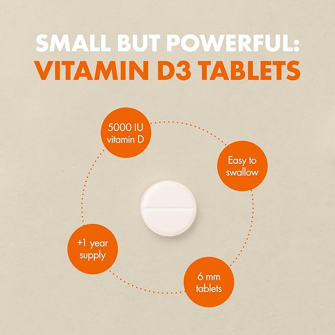 Incite Nutrition Vitamin D 5000 iu - 400 Premium Vitamin D3 Easy-Swallow Micro Tablets - High Strength Cholecalciferol VIT D3 5000iu - Vegetarian Supplement - Made in The UK