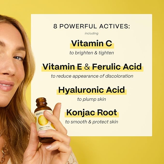Mad Hippie Travel Face Serum Set – Skin-Brightening Vitamin C + Firming Super A Retinol, Day & Night Dual Pack, 0.5 Oz Ea