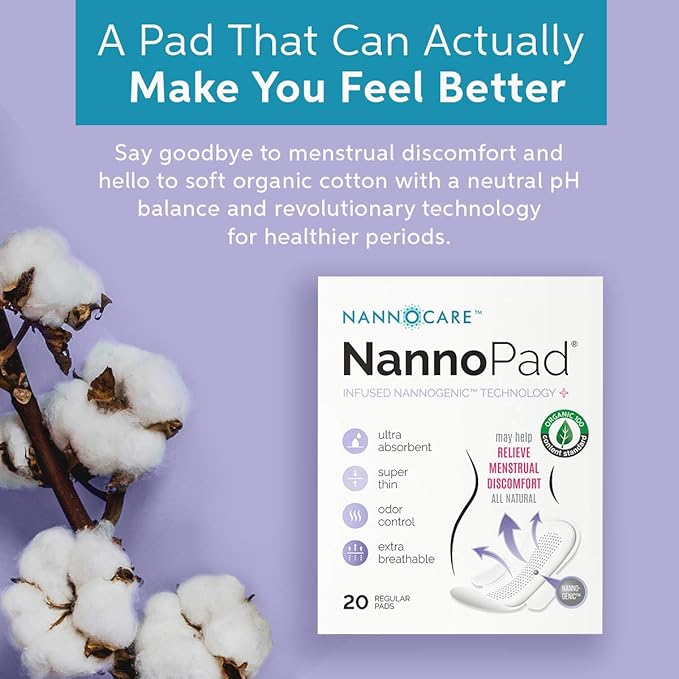Regular Sanitary Pads with Wings - Certified Organic Cotton - Reduces Discomfort - 20 Pads (4 Pack)