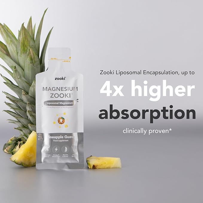 Zooki Liposomal Magnesium Glycinate 1500mg Liquid – 4X Higher Absorption – Great Taste, Sugar Free, Vegan – Alternative to High Strength Magnesium Tablets – Sleep, Stress, Muscle Cramps (30 Servings)