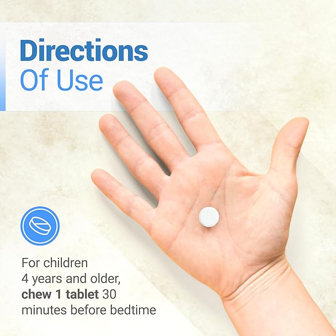 Nested Naturals Luna Kids Sleep Supplement - for Children & Melatonin Sensitive Adults - Gentle Herbal Supplement with Chamomile, Melatonin, & Valerian - 180 Chewable Tablets (60 Per Bottle)