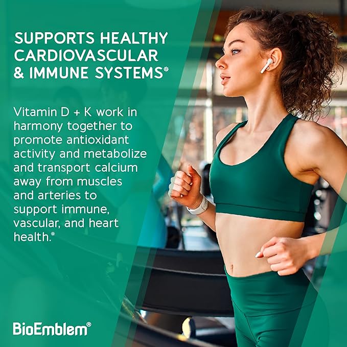 BioEmblem Triple Magnesium Complex 180 Capsules with Vitamin D3 K2 90 Capsules