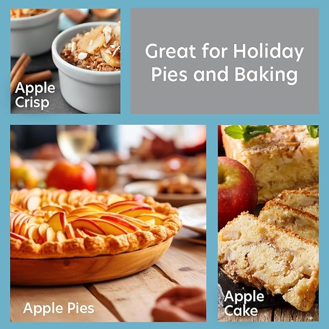 Apple Peeler and Corer - Durable, Heavy Duty Chrome Cast Iron with Powerful Countertop Suction, Hand Crank for Fruits, Apples, Potatoes or Veggies, Fall Picking Season and Holiday Pie Making Essential