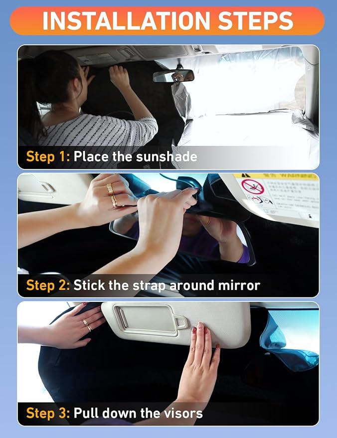 EcoNour Windshield Sunshade Compatible for Ford Taurus 2013-2017 2018 2019, Sun Visor for Front Windshield & Window Sun Shade Cover, UV Heat Blocker & Protector, Car Accessories