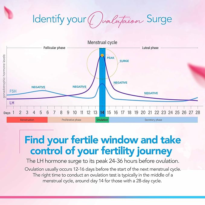 Clinical Guard 50 Ovulation Test Strips and 20 Early Pregnancy Test Strips Combo Rapid HCG Test Fertility Ovulation Predictor Kit