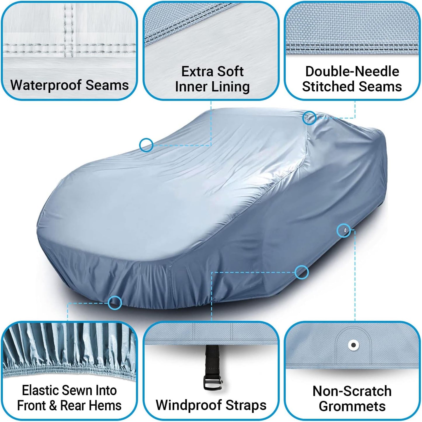 iCarCover Premium Car Cover for 1940-1948 Pontiac Torpedo Heavy Duty Waterproof All-Weather Automobiles Custom Fit Indoor Outdoor UV Snow Protection Covers with Straps and Bag