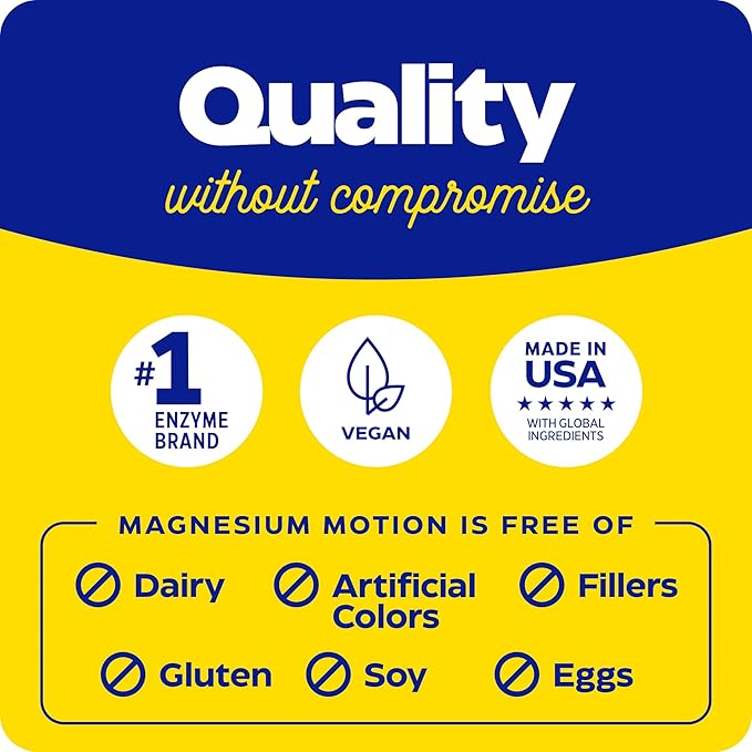 Enzymedica, Magnesium Motion with 3 Forms of Magnesium, ATA Mg, Glycinate, Malate, Soothes Occasional Aches, Supports Bones & Muscles, 60 Count