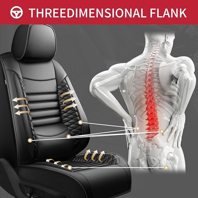 Fit Passport Car Seat Covers for Honda Passport 2019-2025 2026 - Upgraded Premium Waterproof & Breathable Leather, Airbag Compatible, All-Weather Seat Cushion Protector (Full Set, Black)