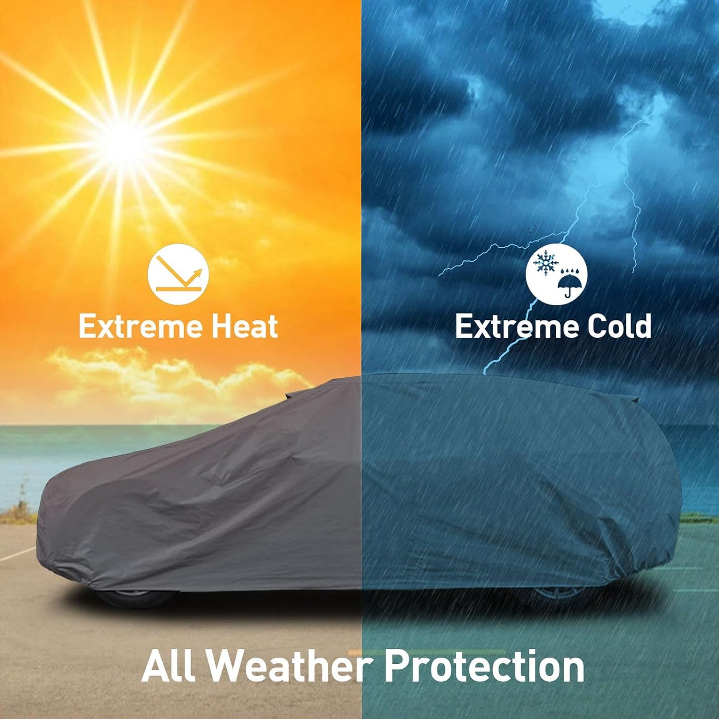 USCarCover Supreme All Weather Protection, Breathable Car Cover for Jeep CJ8 1981-1985 SUV 2-Door Upgraded Fabric Pollution, Dust, Sun, Snow, Rain