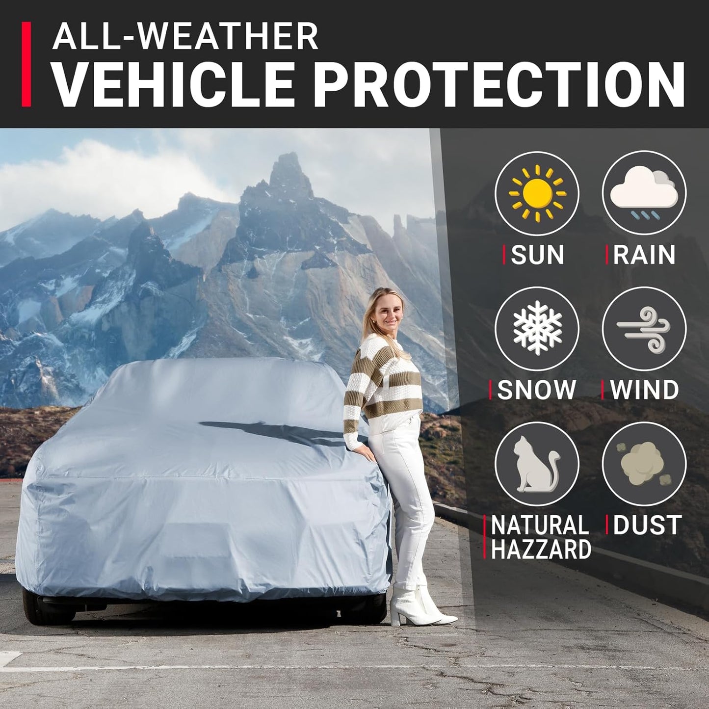 iCarCover Premium Car Cover for 1973-1977 Buick Regal Heavy Duty Waterproof All-Weather Automobiles Custom Fit Indoor Outdoor UV Snow Protection Covers with Straps and Bag