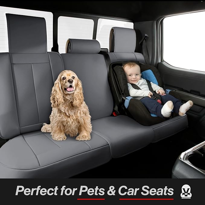 Coverland Custom Fit Car Seat Covers for Car Compatible with [Elantra, Mazda3, Passat, Impreza, Golf, Matrix] Premium Waterproof Non-Slip Interior Seat Protector [Full Set Dark Gray- Size Chart X54]