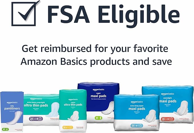 Amazon Basics Daily Pantiliner, Regular Length, Pads for Women, Unscented, 50 Count (Previously Solimo)