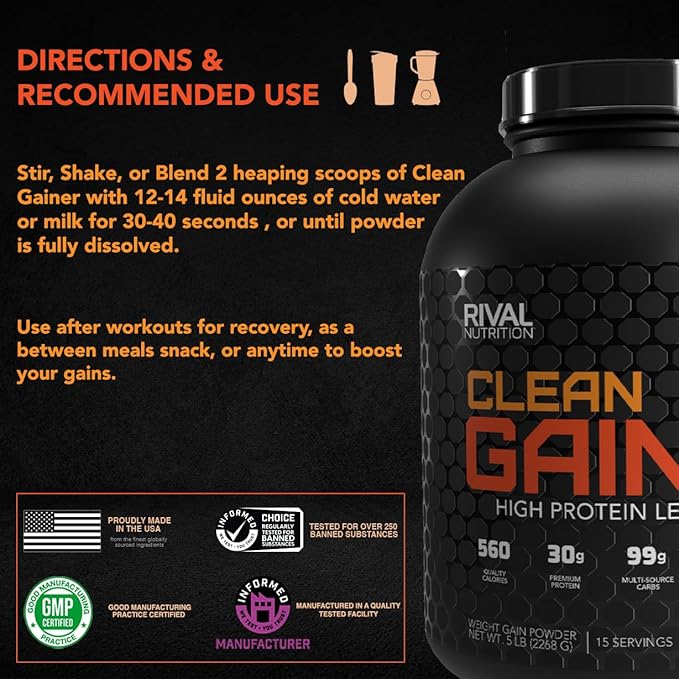 Rival Nutrition Clean Gainer - Cinnamon Toast Cereal, 5lbs