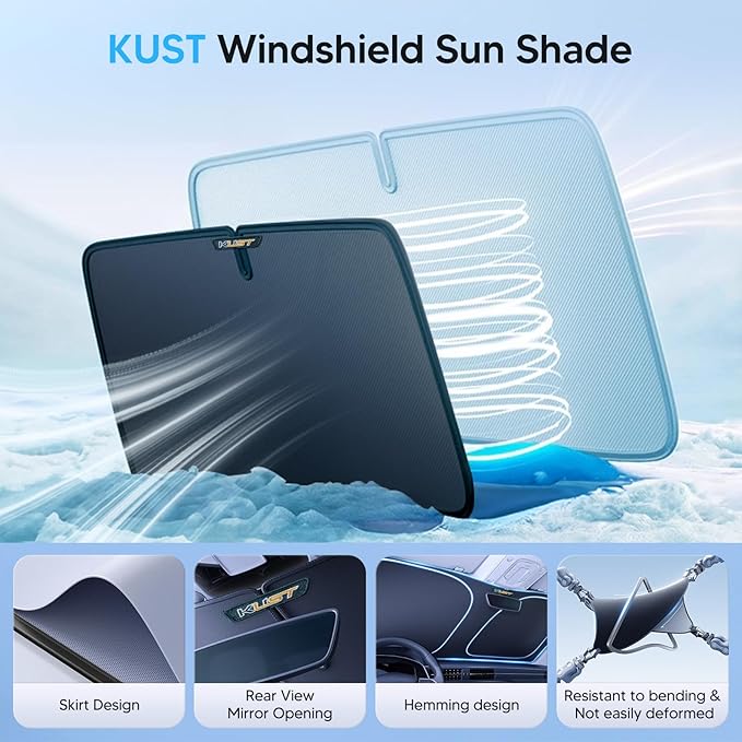 KUST Windshield Sun Shade for Kia Sorento SUV Accessories 2021-2024 2025 2026 Window Sunshade Sun Visor Protector Foldable Blocks UV Rays Keep Car Cooler