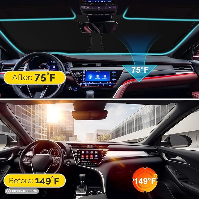 Car Windshield Sun Shade Compatible with 2020 2021 2022 2023 2024 2025 2026 Hyundai Palisade Accessories Foldable Front Window Sunshade Custom Windshield Cover Sun Visor Block UV Rays