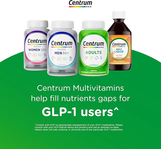 Centrum Silver Men's 50+ Multivitamin with Vitamin D3, B-Vitamins, Zinc for Memory and Cognition - 200 Tablets