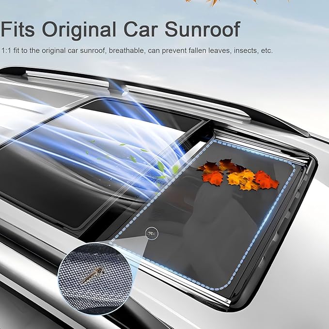 Car Sunroof Sunshade Compatible with Volvo C40 Accessories 2021-2023, One-Piece Glass Roof Sun Shade, Foldable Car Sunshade Roof, Sunroof Cover, Sun UV Protection