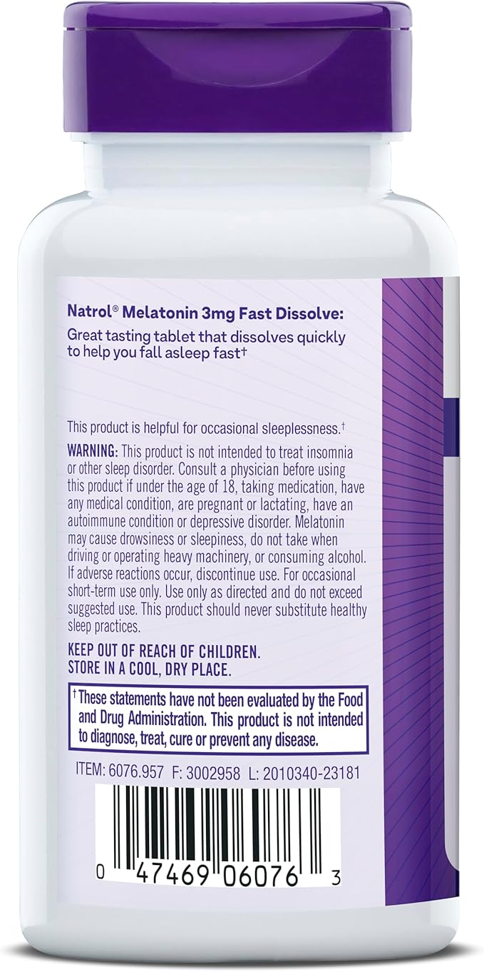 Natrol Sleep Melatonin 10mg Fast Dissolve Tablets, Nighttime Sleep Aid for Adults, 30 Strawberry-Flavored Melatonin Tablets, 30 Day Supply (Pack of 4)