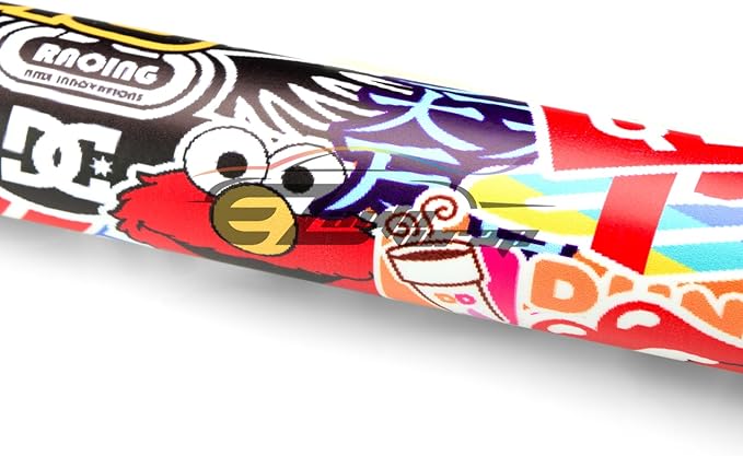 Free Tool Kit EZAUTOWRAP ES Bomber Hellaflush Anime Cartoon Car Vinyl Wrap Sticker Decal Air Release - 60"X60" (5FT X 5FT)