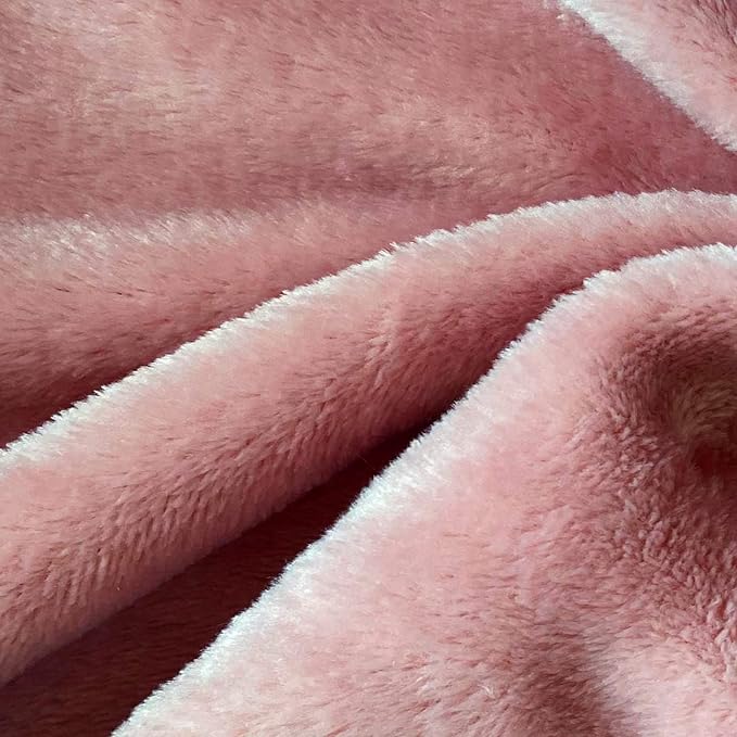 SOCHOW Flannel Fleece Blanket Twin Size, All Season Super Soft Cozy Blanket for Bed or Couch, Dusty Pink 60inch X80''
