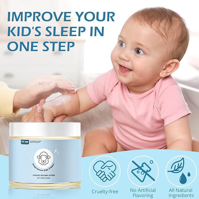 Magnesium Lotion for Kids – Magnesium Lotion for Sleep for Sleep & Relaxation – Bedtime Support Without Melatonin – Gentle Topical Formula for Nighttime Comfort (3.53 oz)