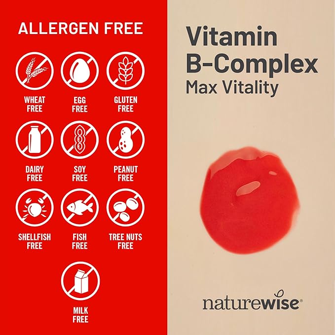 NatureWise Vitamin B Complex for Women and Men - with Folic Acid Biotin B1 B2 B3 B6 B12 - Support Cellular Energy & Mental Clarity - Gluten & Dairy Free, Non-GMO - 60 Softgels[2-Month Supply]