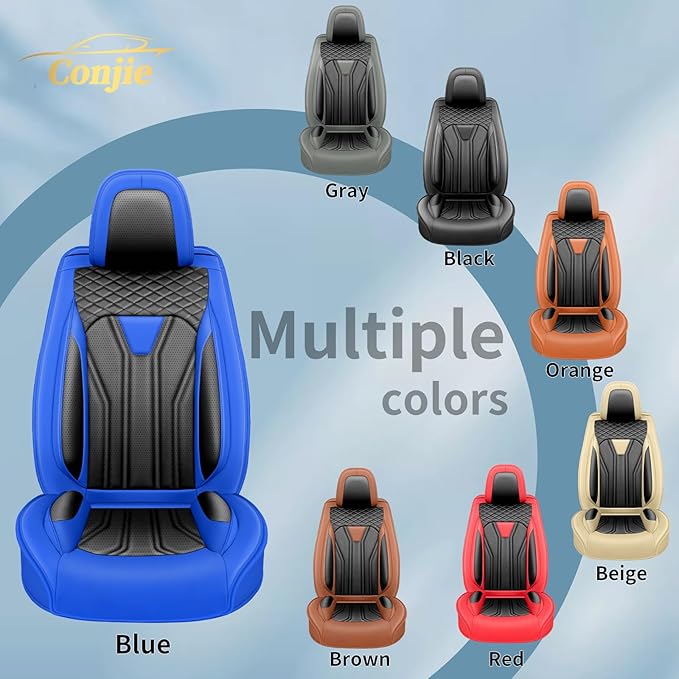 Fit Tucson Car Seat Covers Premium Leather for Hyundai Tucson 2010-2025 2026. Waterproof， Breathable, Scratch-Resistant & All-Weather Seat Cushion Protector (Full Set, Blue&Black)