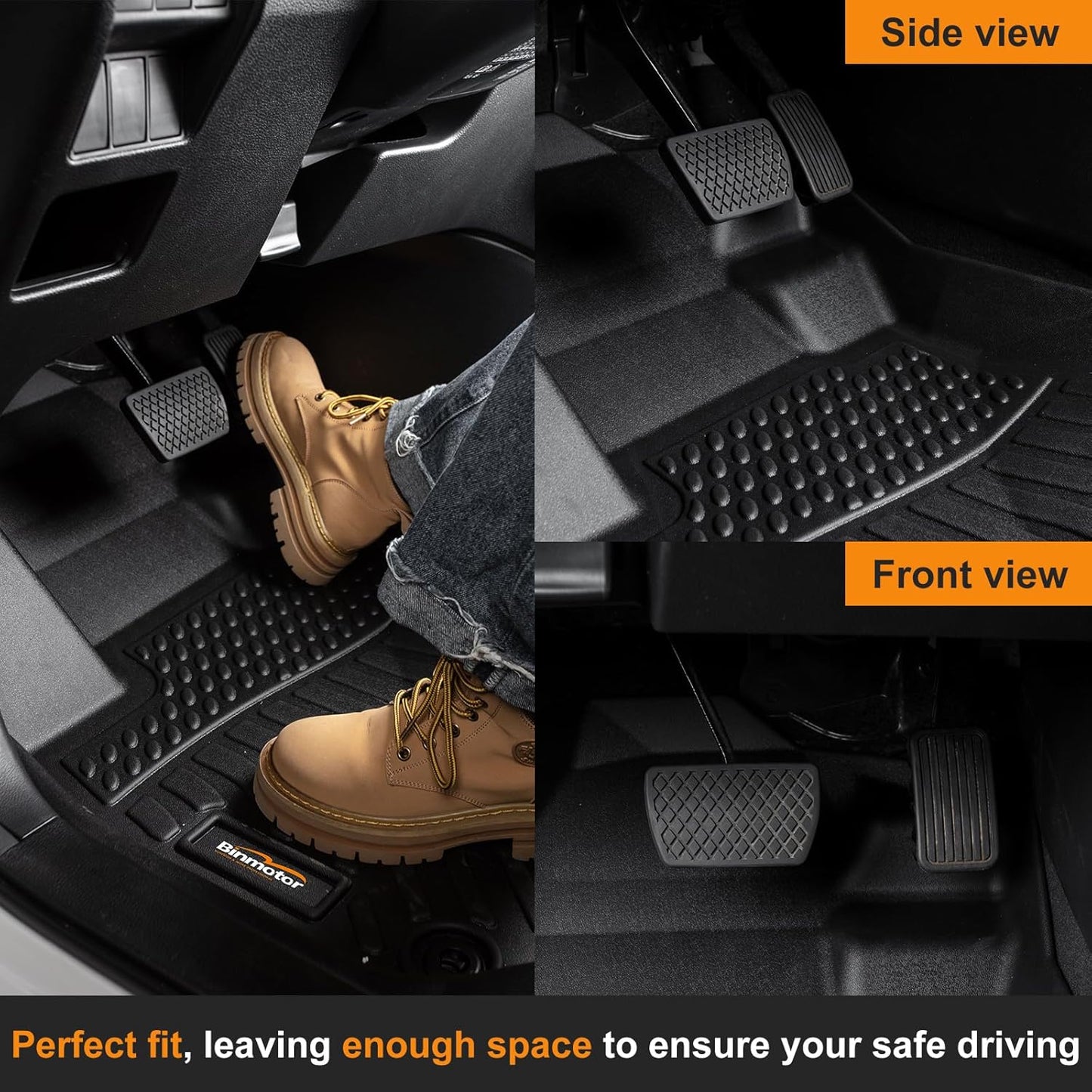Binmotor-Floor Mats & Cargo Liner for Mitsubishi Outlander Sport 2011-2024 (Onlyfor 5 Seater), All Weather Car Floor Mat for Outlander Sport Accessories TPE Heavy Duty Rubber Liners Cargo Trunk Mat