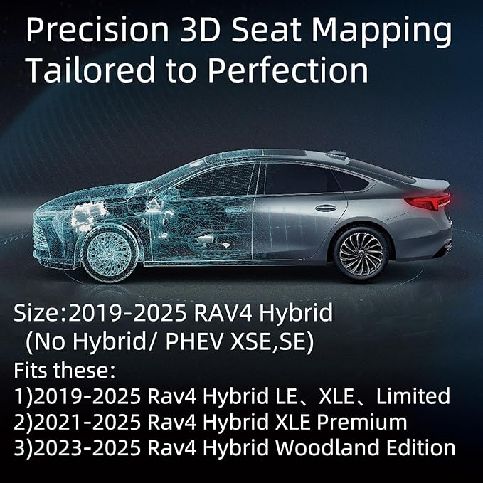 EKR Rav4 Seat Covers Custom Fit for Toyota Rav4 (Only Hybrid) 2019-2025 LE,XLE,XLE Premium,Limited,Woodland Edition, Leather Car Seat Cover Full Set for SUV,Faux Leather(Burgundy)