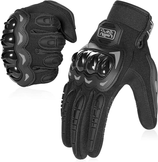 COFIT Motorcycle Gloves for Men and Women, Full Finger Touchscreen Motorbike Gloves for BMX ATV MTB Riding, Road Racing, Cycling, Climbing, Motocross - Black M