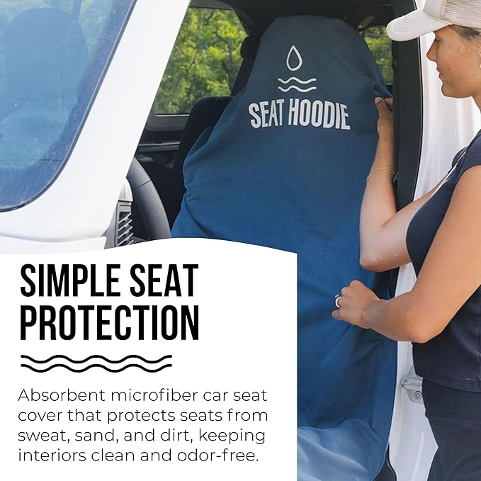 Car Seat Towel | Premium Microfiber Towel Seat Covers for Cars | Universal Fit & Machine Washable | Portable Car Seat Towel Cover After Gym, Yoga, Beach Coastal Blue
