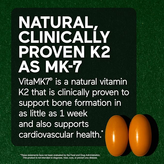 Smarter Nutrition Vegan Vitamin D3 5000 IU + Vitamin K2 1100 mcg with Organic Coconut & Olive Oil - D3 K2 Supplement for Immune Support & Bone Health in a Vegan Softgels - 360 Count [180 Day Supply]