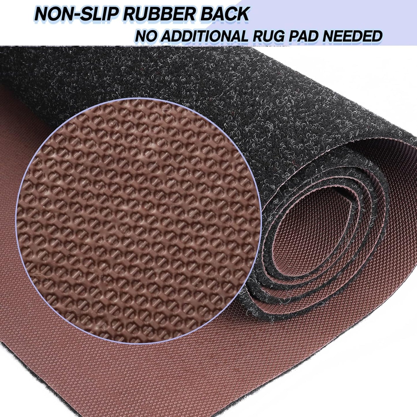 Custom Size Backed Non-Slip Area Rugs Runner, Easy Clean, Waterproof Runner Rugs for Hallway Entryway, Kitchen, Laundry, 2FT x 37FT, Black
