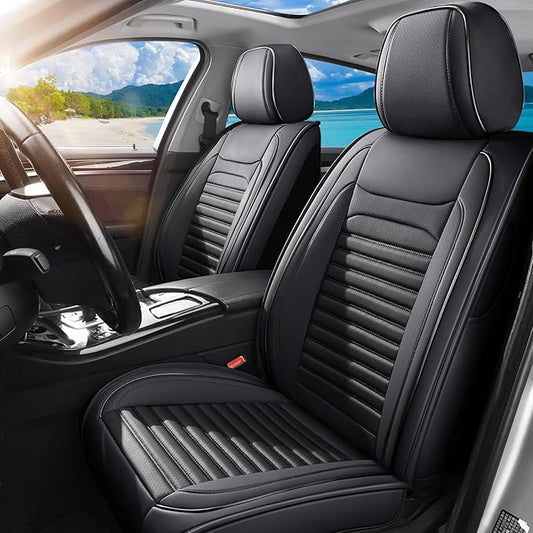 Front Seat Covers Fit for Toyota Camry 2001-2026, Car Seat Covers Front Seats, Breathable Faux Leather Automotive Seat Covers Front Pair Anti-Slip Seat Cover(Black, Front)