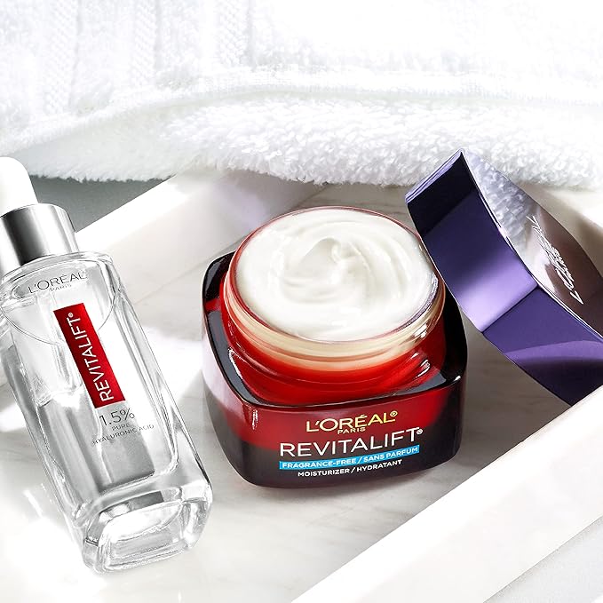 L'Oreal Paris Revitalift Triple Power Anti-Aging Face Moisturizer, Fragrance Free, Pro Retinol, Hyaluronic Acid & Vitamin C to Reduce Wrinkles, Firm & Brighten Skin, 2.55 Oz