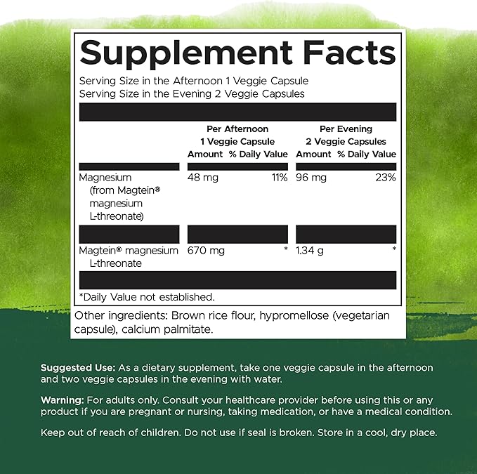 Swanson Magnesium L-Threonate - Mineral Supplement Promoting Nervous System Health - May Support Cognitive Health, Learning & Memory - (90 Veggie Capsules) (4 Pack)