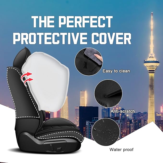 CTDS Car Seat Covers for Nissan Sentra 2000-2026, Stylish Sport Seat Cover, Premium Nappa Leather Car Seat Cover. Automobile Seat Covers Sets.(Luxury 2 Seats/Pure Black)