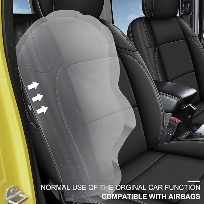 AOMSAZTO Custom Fit Seat Covers for Jeep Wrangler: JL 2018 2019 2020 2021 2022 2023 2024 4-Door Waterproof Leather Car Seats Cover Full Set