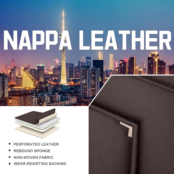 CTDS Car Seat Covers for Toyota RAV4 2000-2026, Stylish Sport Seat Cover, Premium Nappa Leather Car Seat Cover. Automobile Seat Covers Sets.(Standard 5 Seats/Coffee Color)