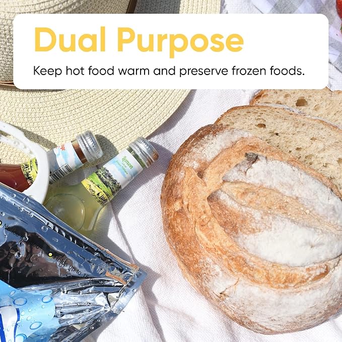 Superio Hot and Cold Insulated Bags for Food Delivery, Grocery Shopping Bags, Food Storage for Hot and Frozen Food for Travel, Disposable Cooler Bag, Reinforced Thermal Lunch Bag (8, 13"x7"x15.5")
