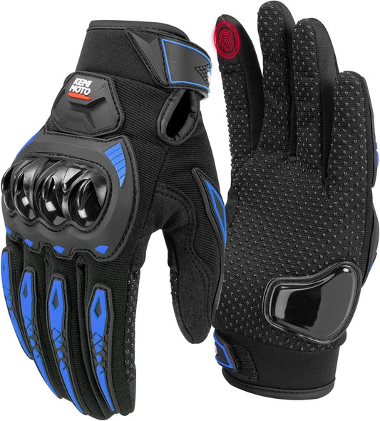 KEMIMOTO Motorcycle Gloves for Men/Women, Touchscreen Dirt Bike Gloves with Shell, Anti-Slip for Motorbike, Riding, Racing, Cycling, Dirt Bike, ATV, UTV, Motocross, BMX, Hiking