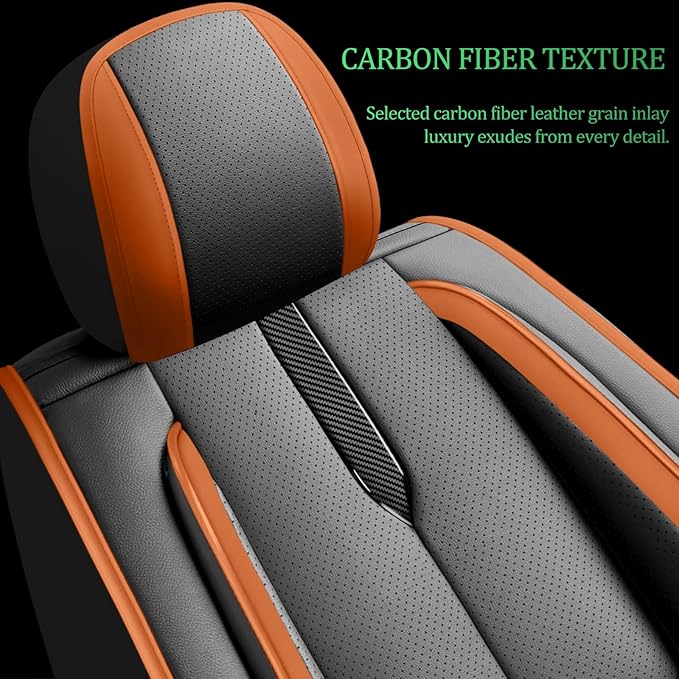 Fit Elantra Car Seat Covers for Hyundai Elantra 2017-2024 2025 2026 -Upgraded Premium Waterproof & Breathable Leather,Airbag Compatible,All-Weather Seat Cushion Protector,2 Front/Black-Brown