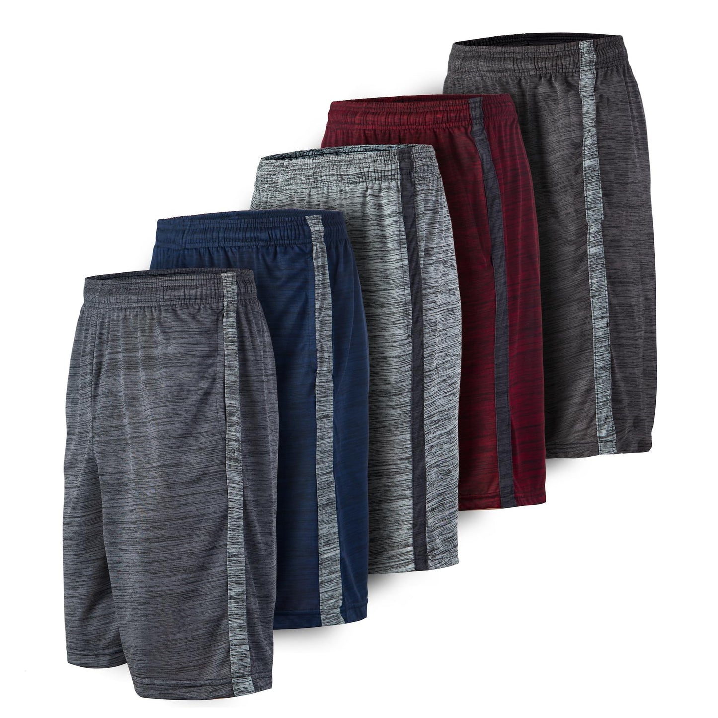 Athletic Shorts for Men - 5 Pack Men's Activewear with Pockets, Quick Dry Basketball Shorts - Sports Shorts for Workout, Gym, Running