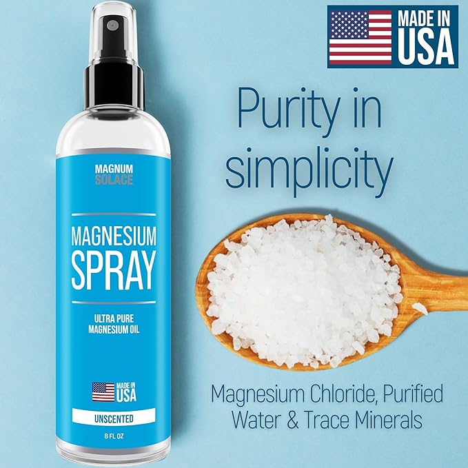 Magnesium Spray - Magnesium Oil for Feet - Big 12 oz USP Grade Pure Magnesium Oil Spray - Made in USA Since 2008
