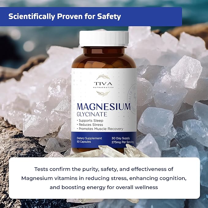 Magnesium Glycinate – Gentle & Highly Absorbable Magnesium for Sleep, Muscle Relaxation & Heart Health | Chelated Magnesium Complex for Energy & Bone Support | 90 Capsules