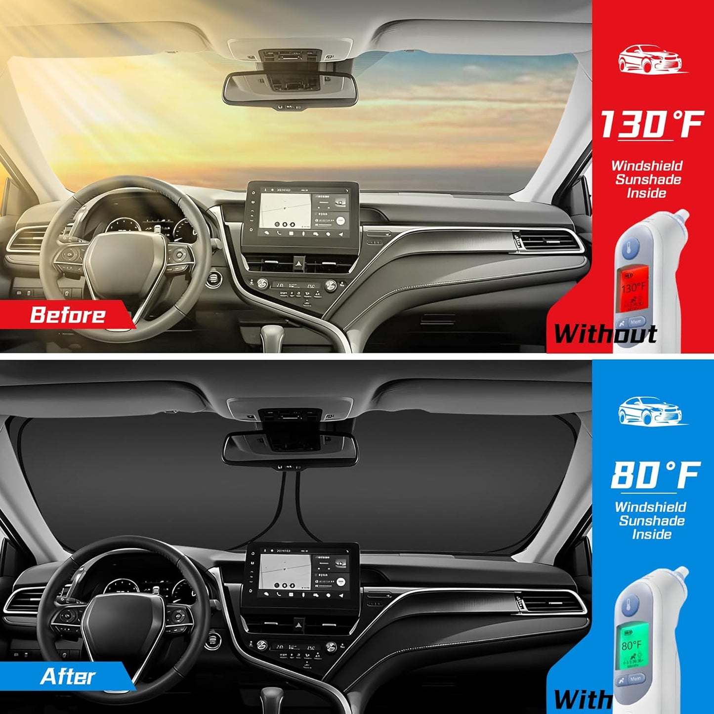 ARISMOTOR Windshield Sun Shade for Toyota Corolla Cross 2022-2025 2026, Custom Fit Foldable Front Window Sunshade Sun Visor Protector, Block UV Rays Keep Your Car Cooler